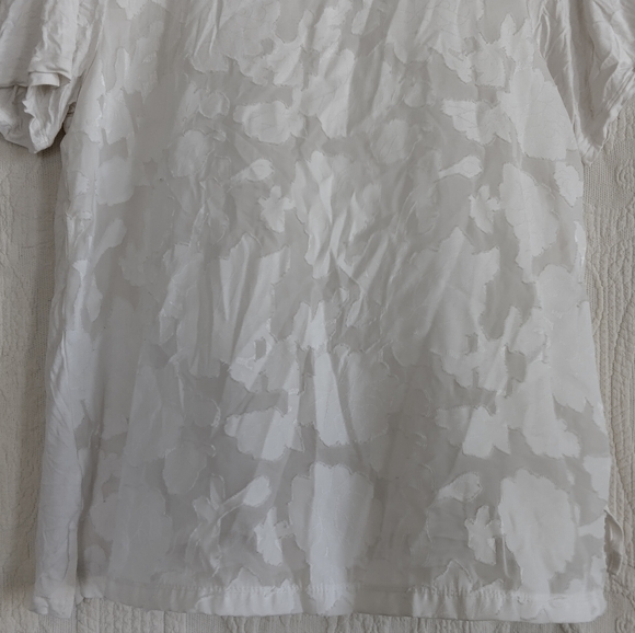 Rxb Sheer White Floral Tshirt Applique Flowers Embroidered Femme Goddess Spring - Picture 4 of 9